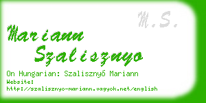 mariann szalisznyo business card